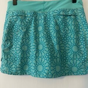 Patagonia Teal Geometric Mini Skirt XS